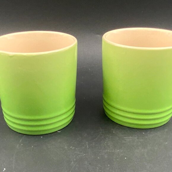 Pair of Le Creuset London Stoneware 12 oz Palm Green Ombré Mugs NWOT - Picture 3 of 6